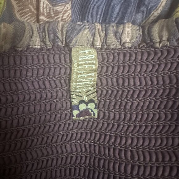 Free People Strapless Dress Ruffle Floral Embroidered Fully Lined Boho Size 6 - Picture 3 of 12